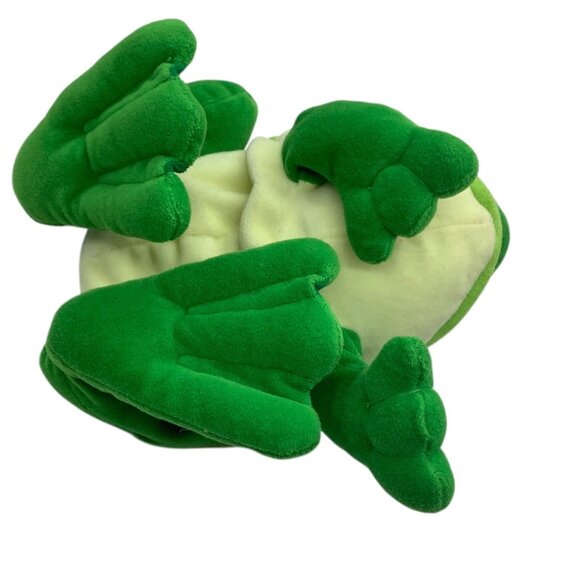 Vtg Frog Prince Googly Eyes Frog Plush Puppet Toy Crown 9" Stuffed Animal - Picture 3 of 4